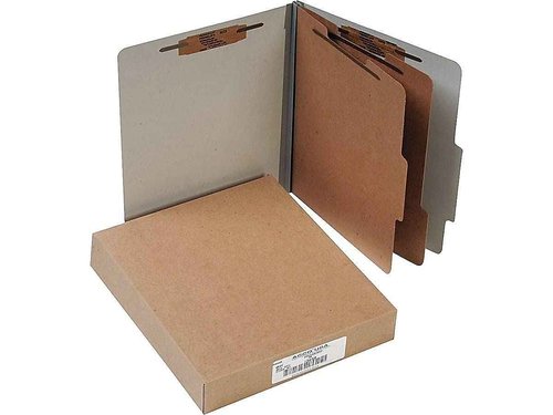 ACCO 15056 ACCO Pressboard 25-Point Classification Folders, Ltr, 6-Section, Mist GY, 10/Box