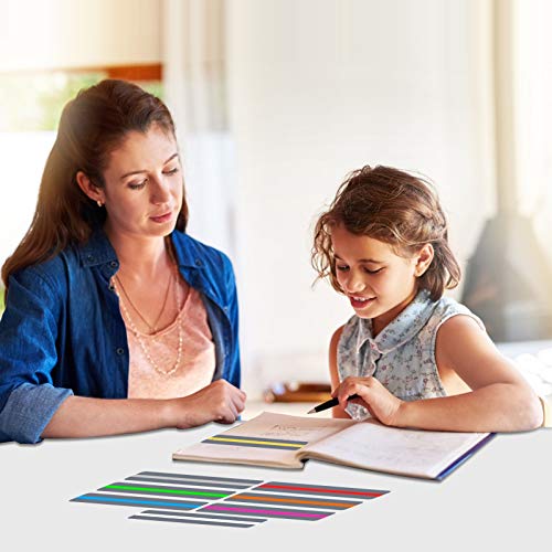 8 Pack Guided Reading Strips Colored Overlays for Kids Dyslexia Reading Aids