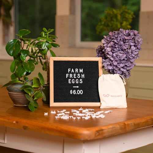 Black Felt Letter Board | Classy Dark Stained Wooden Frame with White Letters | Premium Changeable Sign Boards for Home Decor Motivational Quotes Baby Announcement Price List Message Letterboard With