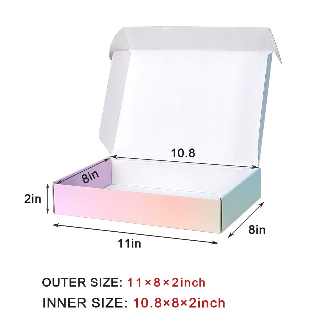 DERZIFUN 11x8x2 Shipping Boxes Set of 40, Purple Corrugated Cardboard Packaging Box, Shipping Box for Small Business, Literature, Packing Supplies