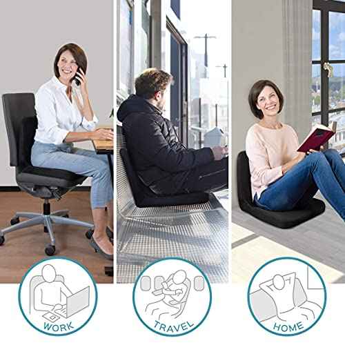 bonmedico Back Support Cushion with Seat ? Ergonomic Lumbar Support Pillow Seat Cushion for Office Chair Car Gaming Home Portable Non-Slip Design with Washable Cover ? Ideal Gift for Comfort Posture