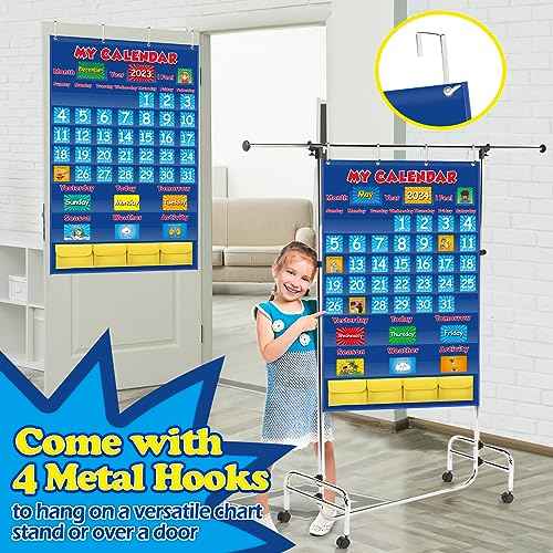 Aizweb Classroom Calendar Pocket Chart,Monthly Calendar for Kid Preschool Kindergarten Classroom Elementary Must Haves,Classroom Decorations Decor,Homeschool Teacher Supplies,Back to School Supplies