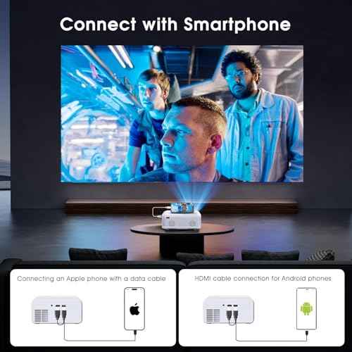 Mini Projector | 4K Support 200" Giant Screen | 500 ANSI Lumens, Bluetooth 5.2 | Portable Outdoor Movie Projector Compatible with TV Stick/Phone/HDMI/PC | Built-in HiFi Speaker | indoor & outdoor use