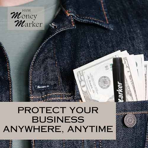 HVM Counterfeit Money Detector Pen (2 Counterfeit Pens) - Money Marker Bill Detector Pen with Upgraded Chisel Tip - Detect Fake Bills, Universal False Currency Checker Pack