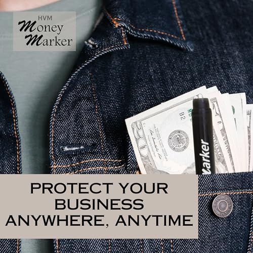 HVM Counterfeit Money Detector Pen (18 Counterfeit Pens) - Money Marker Bill Detector Pen with Upgraded Chisel Tip - Detect Fake Bills, Universal False Currency Checker Pack