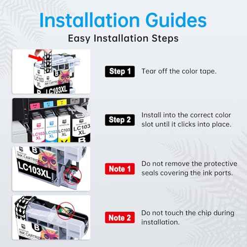 LC103 LC103XL Compatible Ink Cartridge Replacement for Brother LC103 XL LC101 LC103CL Ink Cartridges Work with MFC-J870DW MFC-J475DW MFC-J6920DW (18-Pack, 6BK4C4M4Y)