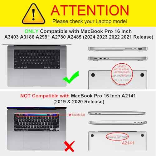 Fintie Case for MacBook Pro 16 Inch A3403 A3186 A2991 A2780 A2485 (2024 2023 2022 2021) - Heavy Duty Rugged Hard Shell Cover with TPU Bumper for MacBook Pro 16" M4/M3/M2/M1 Pro/Max Chip, Clear