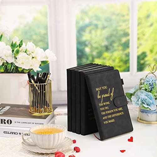 Kosiz 20 Pcs/10 Sets Employee Appreciation Gifts Bulk A5 Leather Notebook and Pen Inspirational Journal with Pen for Christmas Corporate Gifts Coworker Nurse Teacher(Black,May You Be Proud)