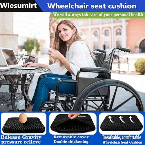Plus Size Gel Seat Cushion for Long Sitting, Extra Large and Thick, Seat Cushion for Back, Sciatica, Hip, Tailbone Pain Relief, Used for The Office, Wheelchair, Car, Truck, Recliner, Stadium. (Black)