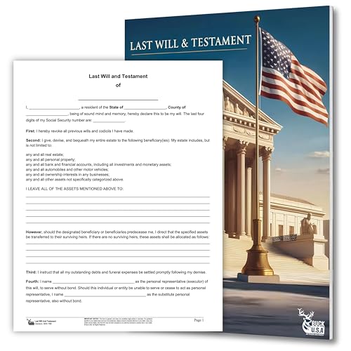Buck 2025 Last Will & Testament Kit: 7X Attorney-Prepared Customizable Forms with Step-by-Step Instructions, 50-State Compatibility, Comprehensive End-of-Life Planning for Singles, Couples, & Families