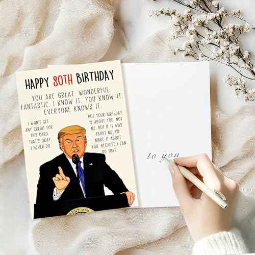 Funny 80th Birthday Card, Hilarious 80 Years Old Birthday Card Gift for Men Women, Great 80th Birthday Gifts for Friends, Dad, Mom, Husband, Wife, Brother, Sister