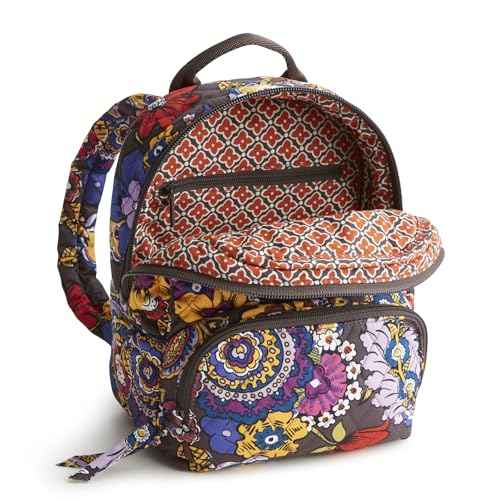 Vera Bradley Women's Premium Cotton Mini Banbury Backpack, Colorful Bouquet, One Size