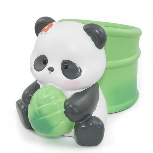 Winterworm Cute Panda Pencil Holder Panda with Bamboo Pencil Pen Container Pencil Cup Animal Pen Holder Desktop Brush Organizer Home Office Desktop Decoration Kid Back to School Student Gift
