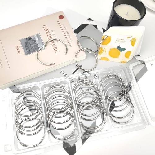 OWLKELA 30 Pcs Binder Rings 2 Inch Silver – Loose-Leaf Rings Set