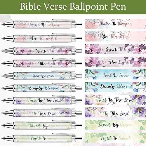 150 Pcs Christian Gift Set for Mother's Day, 50 Religious Bible Verse Pens 50 Inspirational Journal Christian Notebooks and Organza Gift Bag Church Gifts in Bulk for Women Men Prayer(Flower)