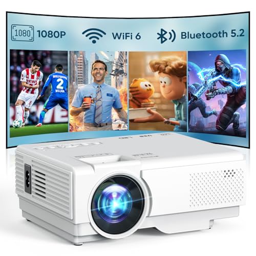 NISOO Mini Projector with WiFi, Bluetooth & 1080P Outdoor Home Theater