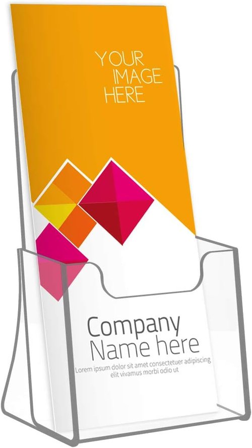 NIUBEE Acrylic Brochure Holder - 50% Thicker Trifold Display Stand for Magazines & Pamphlets | 6 Pack
