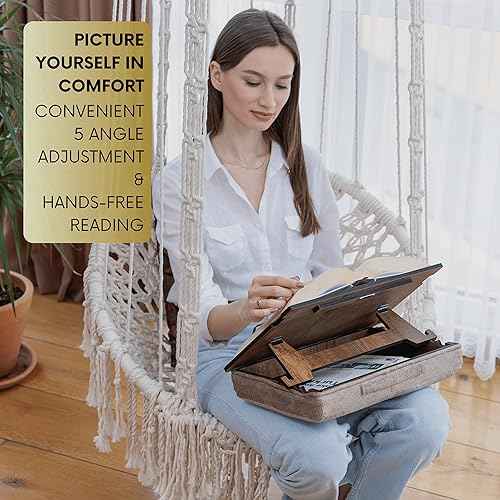 Book Stand for Reading in Bed with Storage ? Book Holders for Reading Hands Free, Bed Book Holder and Book Display Stand, Perfect Book Stands for Reading, Study, Bed or Desk Use