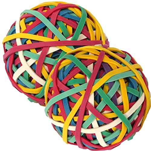 Rubber Bands Ball 2 Pack Size #32 About 300 Pcs Colors Elastic Band For Office School Home Strong Loop Office Supplies