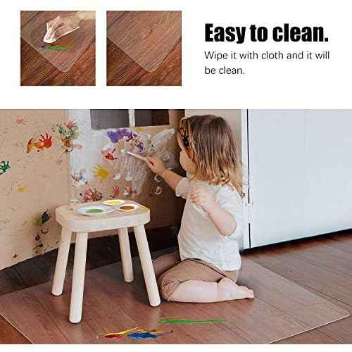 Kuyal Clear Chair mat for Hardwood Floor 44 x 58 inches Transparent Floor Mats Wood/Tile Protection Mat for Office & Home (44" X 58" Rectangle)