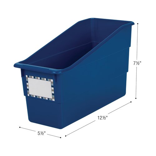 Really Good Stuff Durable Book and Binder Holder - 6pack, Navy Color, 5 ?" x 12 ?" x 7 ?", Classroom Organization, Storage Solution, Sturdy and Versatile
