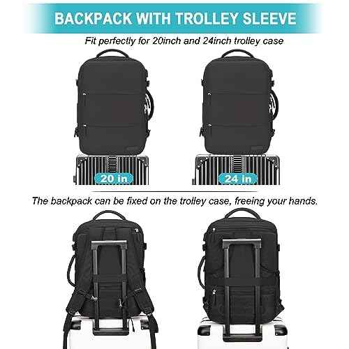 Carry On Backpack, 42L Flight Approved Travel Backpack for Men Women,Airline Approved Gym Backpack Waterproof Business Laptop Daypack Laptop Backpack,Casual Daypack for Business Weekend Hiking