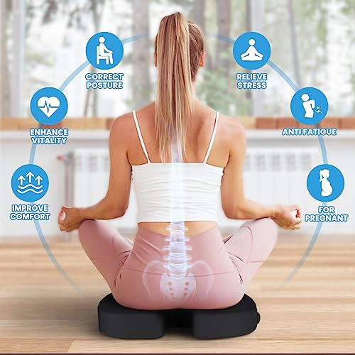 TushGuard Seat Cushion, Office Chair Cushions, Car Seat Cushion, Non-Slip Sciatica & Back Coccyx Tailbone Pain Relief Chair Pad, Memory Foam Butt Pillow for Computer Desk, Office Chair(Black, XXL)