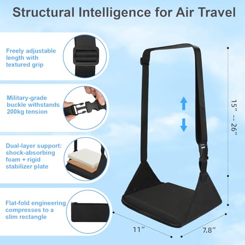 Foot Hammock for Plane Travel with Memory Foam — Upgraded Airplane Foot Rest