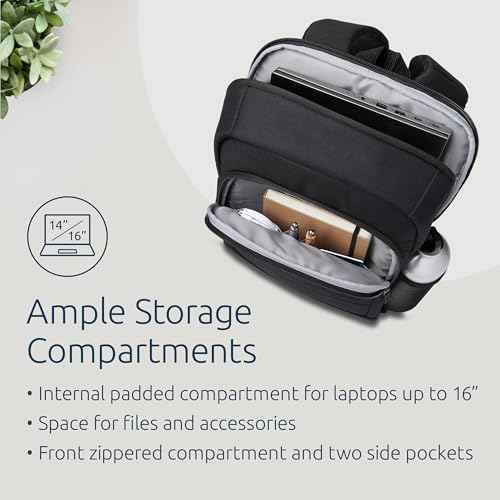 Kensington EQ Laptop Backpack 14¡±, Padded Shoulder Straps, Side Pocket (K60391WW), Black