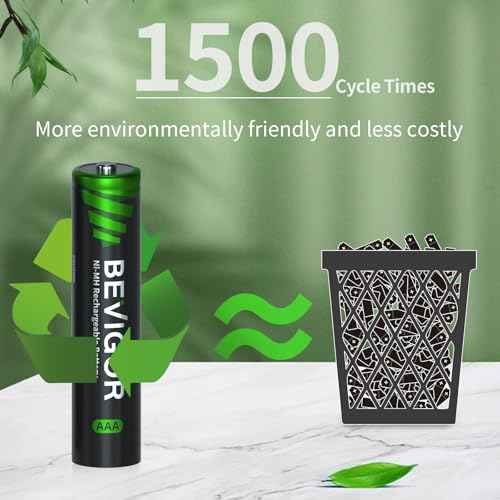 BEVIGOR Rechargeable AAA Batteries, 1100 mAh High Capacity, LSD Low Self Discharge Technology, 1.2V NiMH AAA Batteries Rechargeable, Long-Lasting Triple A Batteries, 8 Count
