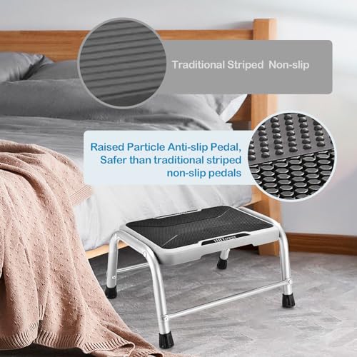 HBTower 1-Step Adult & Kid Non-Slip Metal Step Stool - No Handle