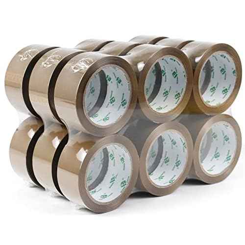 BOMEI PACK 18Rolls Brown Packing Tape, Brown Packaging Tape for Shipping, Moving and Storage, 2.4Mil 1.88 Inch x 60 Yard