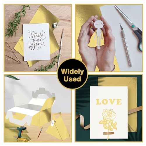20 Sheets Gold Cardstock Paper 8.5 x 11 Inch, Mirror Finish Gold Foil Sheets - Heavyweight 92lb/250gsm for Scrapbooking, Card Making, Weddings & Birthdays Invitations Party Decoration
