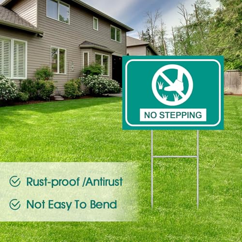 GUGEMEI 17x8 Inch Heavy Duty Metal Yard Sign Stakes 4 Pack - H Frame Supports for Corrugated Plastic Signs