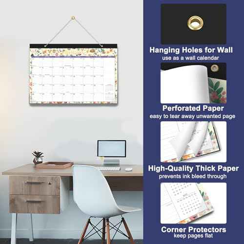 Lbylyhxc 2026 Desk Calendar, 18-Month Calendar Use Now to Dec. 2026, Large 17" x 12" Desktop/Wall Monthly Calendar for Home, School or Office (Desk Calendar Seasons, 17x12 inches)