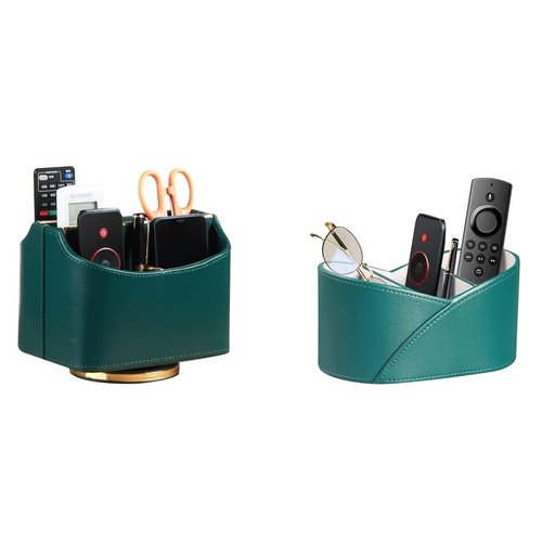 YAPISHI 1x Swivel Desk Organizer + 1x Remote Control Holder 3 Compartments