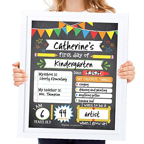 Chalk Fiesta My First Day of School Board - 10pcs Double Sided First & Last Day Sign, Vertical