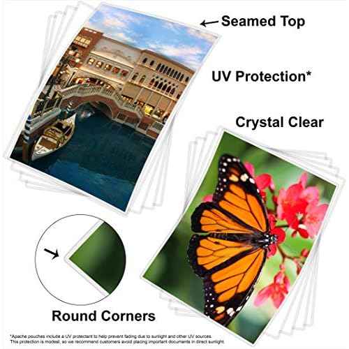Apache Laminating Pouches 5 mil, for 8.5 x 11 inch Letter Size Paper, 9 x 11.5 inch Sheets, 300 Pack, Office and School Supplies, Thermal Laminator, Super Clear Sheets, 300-Pack, 5mil, Letter Sized