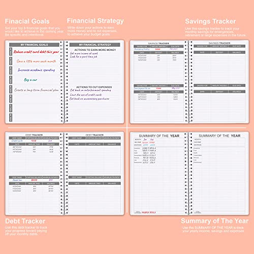 Twig Budget Planner - Monthly Finance Organizer with Undated 1 Year Use, A5, Nokingo