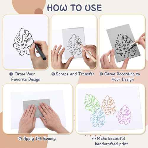 Frienda 30 Pack 4"x6" Rubber Carving Blocks Rubber Stamp Carving Linoleum Blocks for Printmaking, Printing, DIY Craft Project Soft Stamp for Beginners and Professional(Grey)