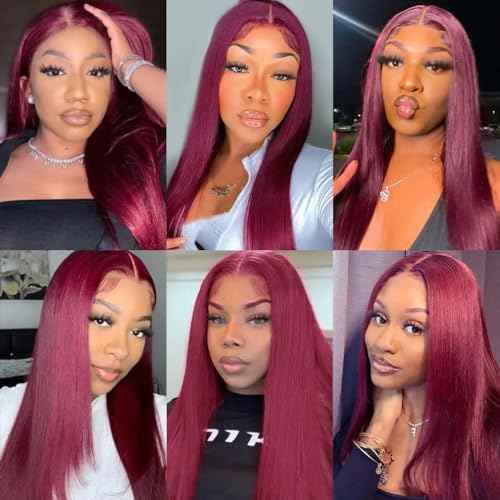 #99J Bundles Human Hair Straight Bundles 28 Inch Burgundy Straight Bundle Unprocessed Brazilian Virgin Weave Hair 1 Bundle 50 Gram Per Bundle