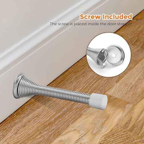 Ravinte Door Stoppers, 48 Pack Satin Nickel Spring Stops With Rubber Bumper for Bottom of Door
