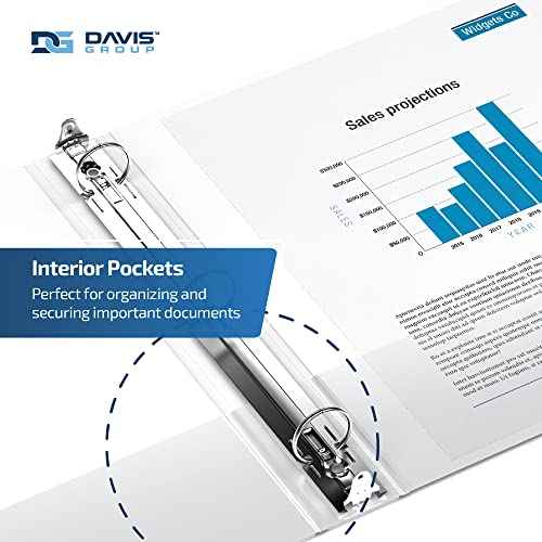 Easyview Premium 2-Inch D-Ring Binders with Clear-View Covers, Spreadsheet-View Binders for School, Office, or Home, 11 Inches by 17 Inches, Pack of 2, 2", White