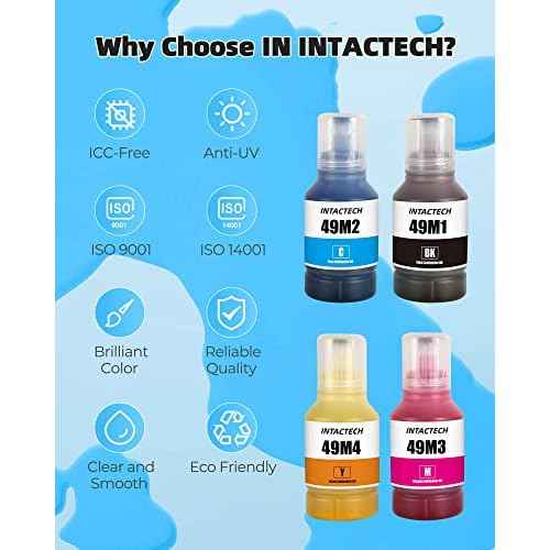 T49M Sublimation Ink for SureColor F170 F570 Dye-Sublimation Printer (140ml x 4, T49M1 T49M2 T49M3 T49M4, Autofill