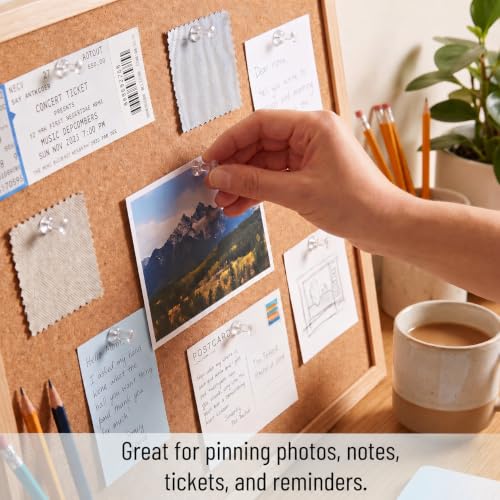 Mr. Pen Clear Thumb Tacks 600-Pack - Plastic Head, Steel Point, Bulk Push Pins for Bulletin Boards