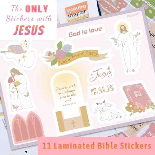 Bible Tabs with Unique Stickers, Laminated Bible Tabs for Women & Men, Christian Gifts, Boho Theme, Large Print Bible Tabs for Easy Navigation, Bible Book Index Tabs Labels, Bible Study Supplies