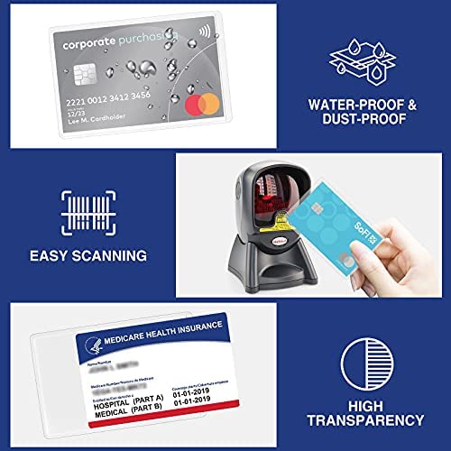 Sooez 10 Pcs Medicare Card Holder Sleeves 12Mil Thick Waterproof PVC Wallet Protectors (3.54 x 2.24 inches)