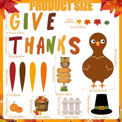 Cholemy 101 Pcs Thanksgiving Turkey Bulletin Board Decorations Set 50 Inch DIY Turkey Cutouts for Bulletin Board Thanksgiving Fall Classroom School Wall Party Decoration