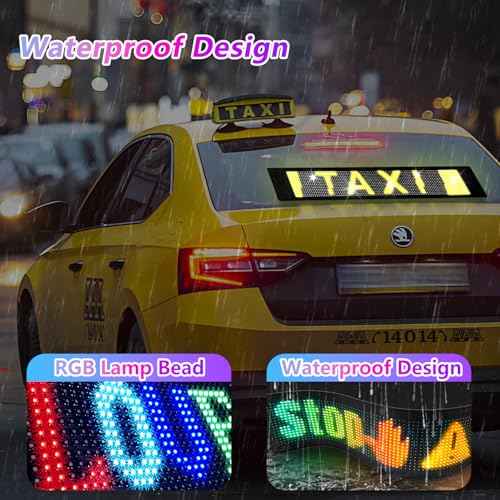 LED Sign, 23"x5" Programmable LED Sign with Bluetooth APP Control - Huge Bright Scrolling Text/Animations for Car, Store, Christmas Advertising (Pre-Made & Custom Modes)