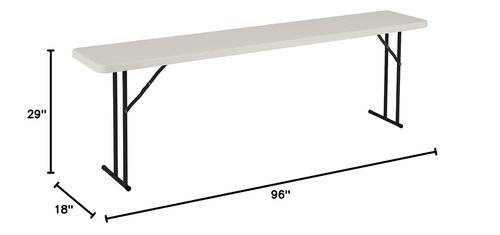 Norwood Commercial Furniture 8' Folding Training Table - Rectangular Blow-Molded Plastic | Gray Indoor/Outdoor Use